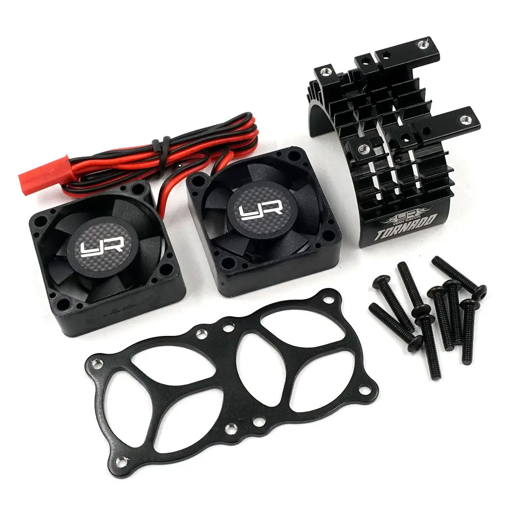 Yeah Racing Aluminum 540 550 Motor Heat Sink W/Twin Tornado High Speed Fan (Black) (Ya-0643Bk) 1