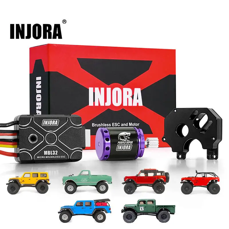 Injora Micro Brushless Mbl32 Esc & 1621 Purple Viper Motor Combo For 1/24 Scx24 1