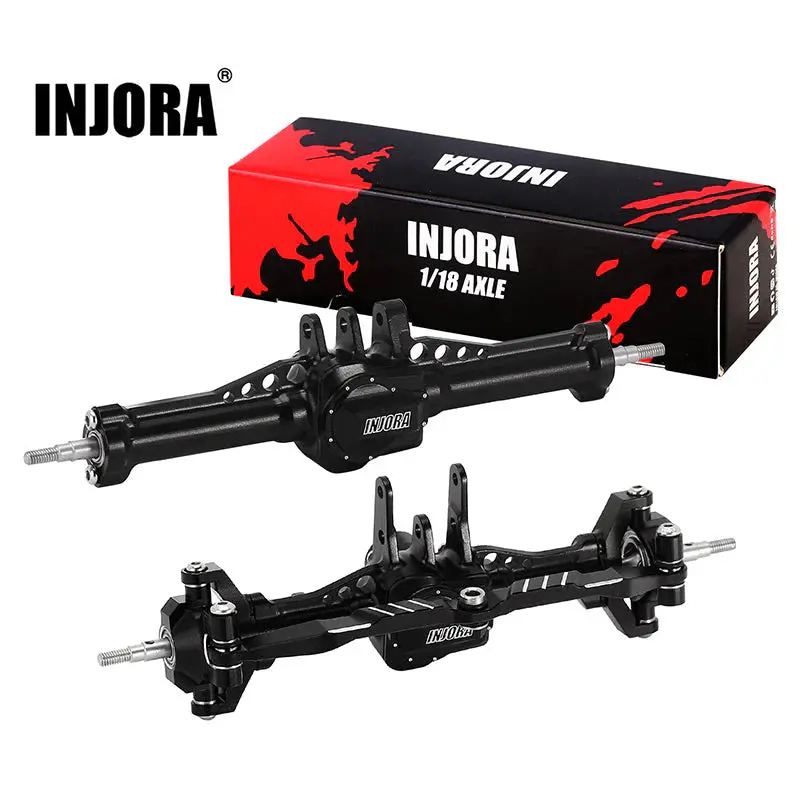 Injora: +4Mm Extended Aluminum Front Rear Complete Axles For 1/18 Trx4m (4M-61) 1