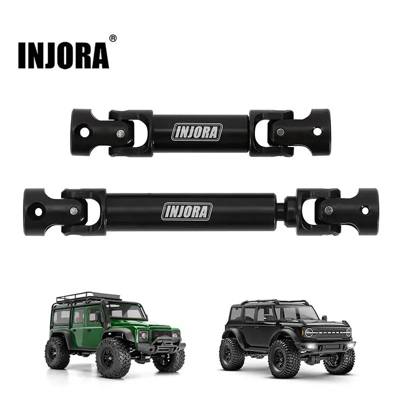 Injora: Black Hardened Steel Drive Shafts For 1/18 Trx4m Defender Bronco (4M-50Bk) 1