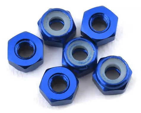 175Rc Lightweight Aluminum M3 Lock Nuts (Blue) (6) 1