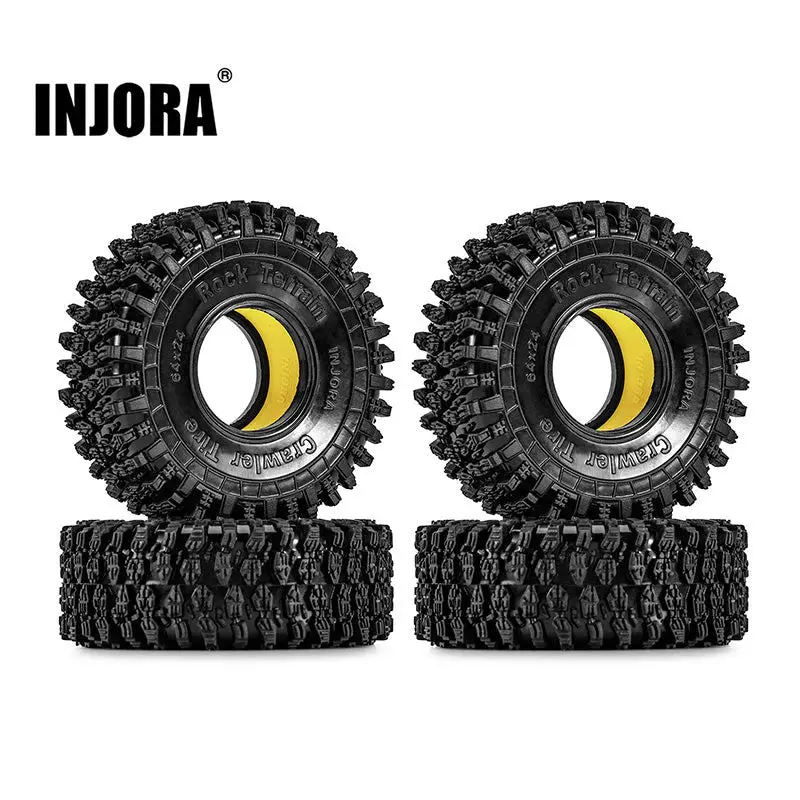 Injora 1.0" 64*24Mm Tires & Silicone Rubber Inserts Combo (4) (T1011) 1