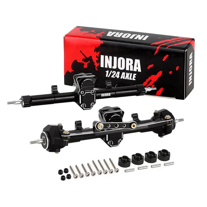 Injora +4Mm Extended Aluminum Front Rear Axles Set For Axial Scx24 (Scx24-98Bkfr) 1