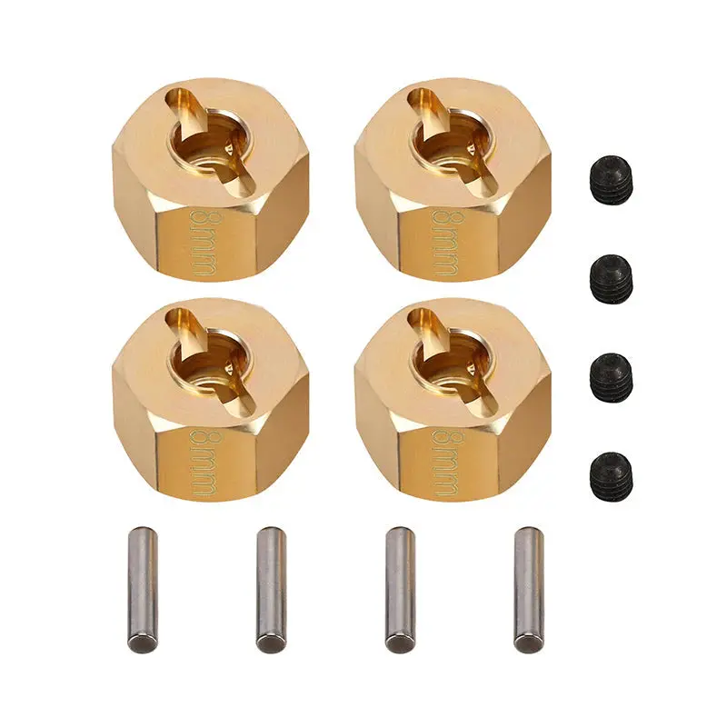 Injora: 12Mm Brass Wheel Hex Hub Extenders For 1/10 Rc Crawlers (Dg-Jh11-8) 1