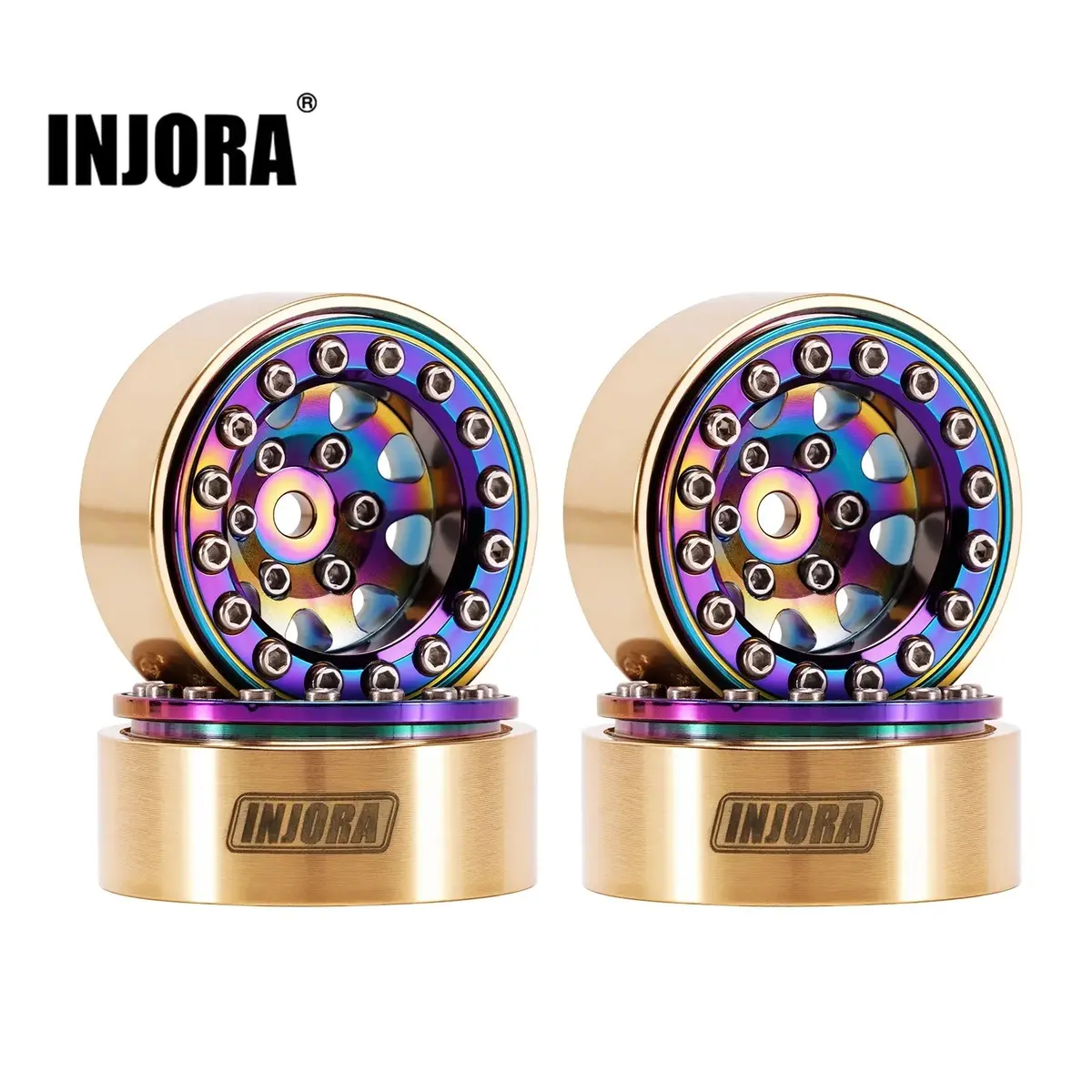 Injora Brass 1.0" Wheels Offset -3.75Mm For 1/18 1/24 Rc Crawlers (W1015) 1