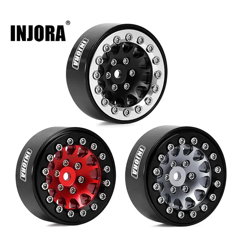 Injora 1.3" Aluminium Beadlock Wheels For 1/24 1/18 Rc Crawler (W1311) (Yqw-1311) 1