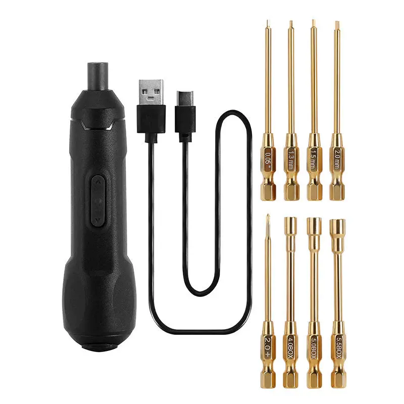 Injora Mini Cordless Electric Screwdriver Set With 8 Bits For 1/18 1/24 Rc Crawlers (Tool-Lsd59) 1