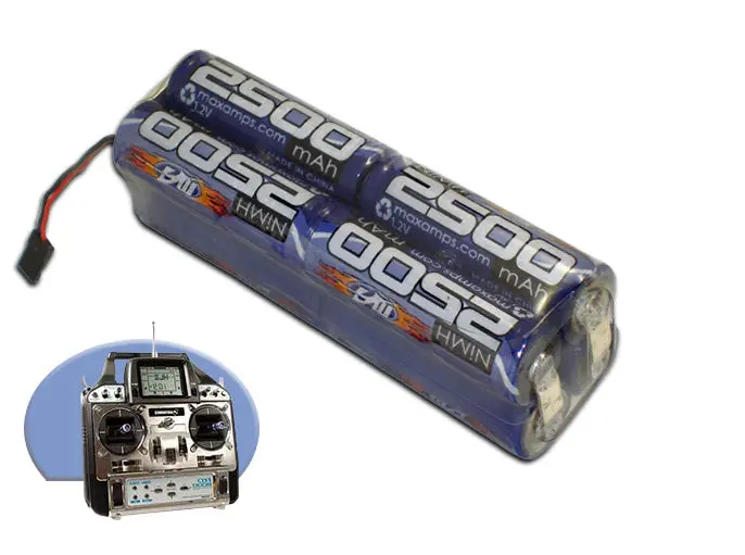 Max Apms Nimh 2500Mah 8 Cell 9.6V Transmitter Brick Pack With Jr Plug 1