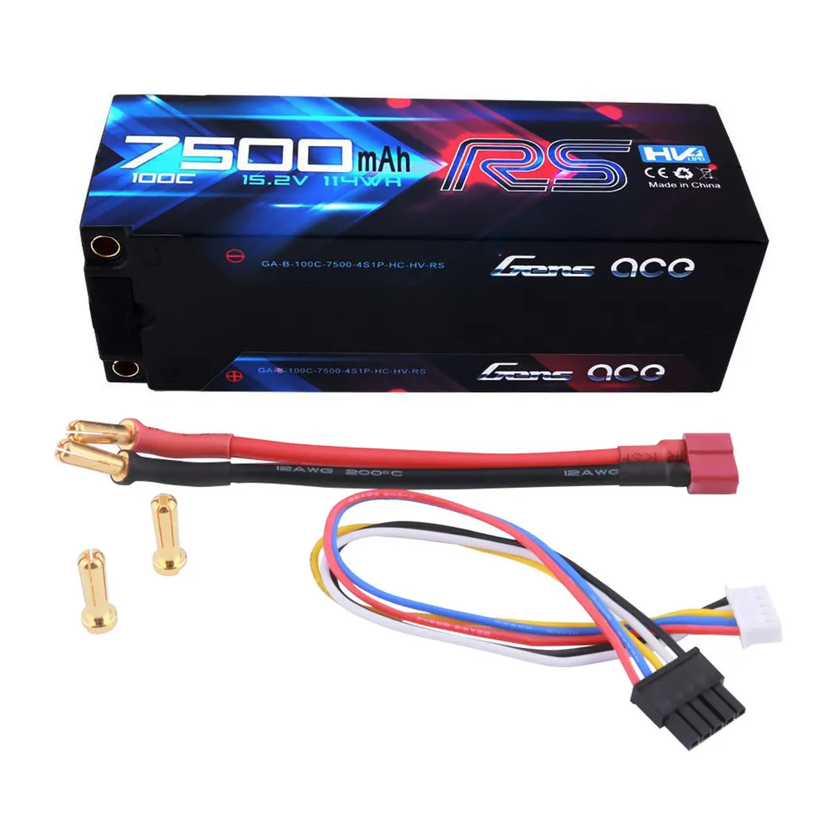 Gens Ace 15.2V 7500Mah 4S 100C Hv Lipo: Deans 1