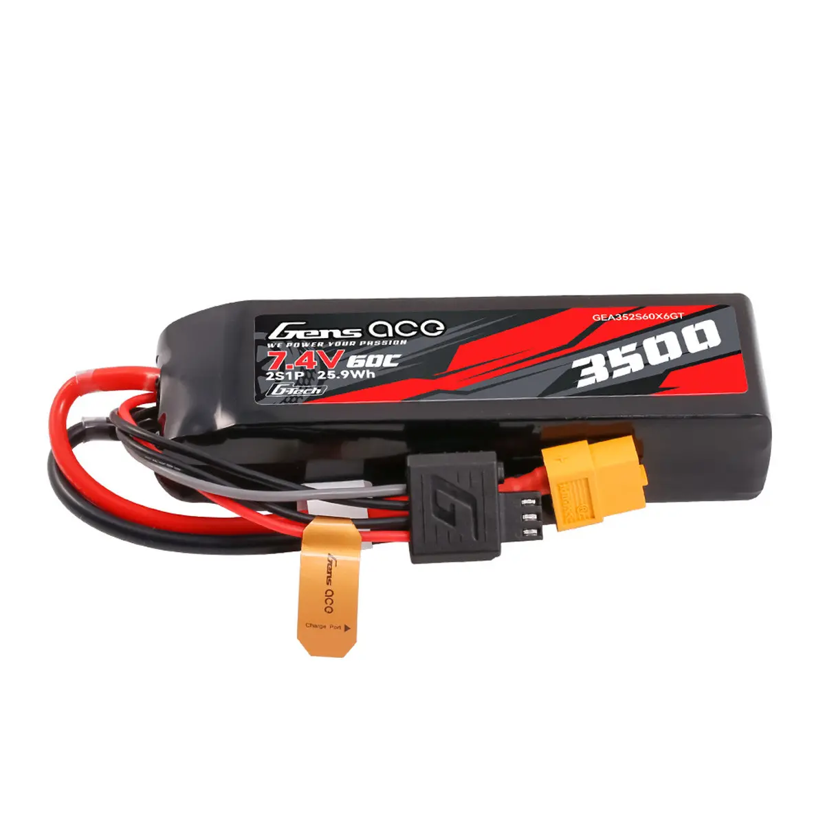 Gens Ace G-Tech 3500Mah 2S 7.4V 60C Lipo Battery Pack With Xt60 Plug() 1