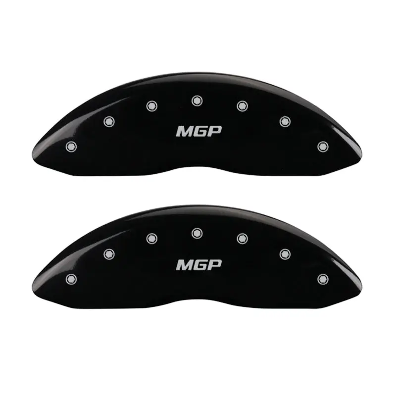 Mgp Engraved 4-Piston Caliper Covers – Front & Rear, Black Finish With Silver Accents 1