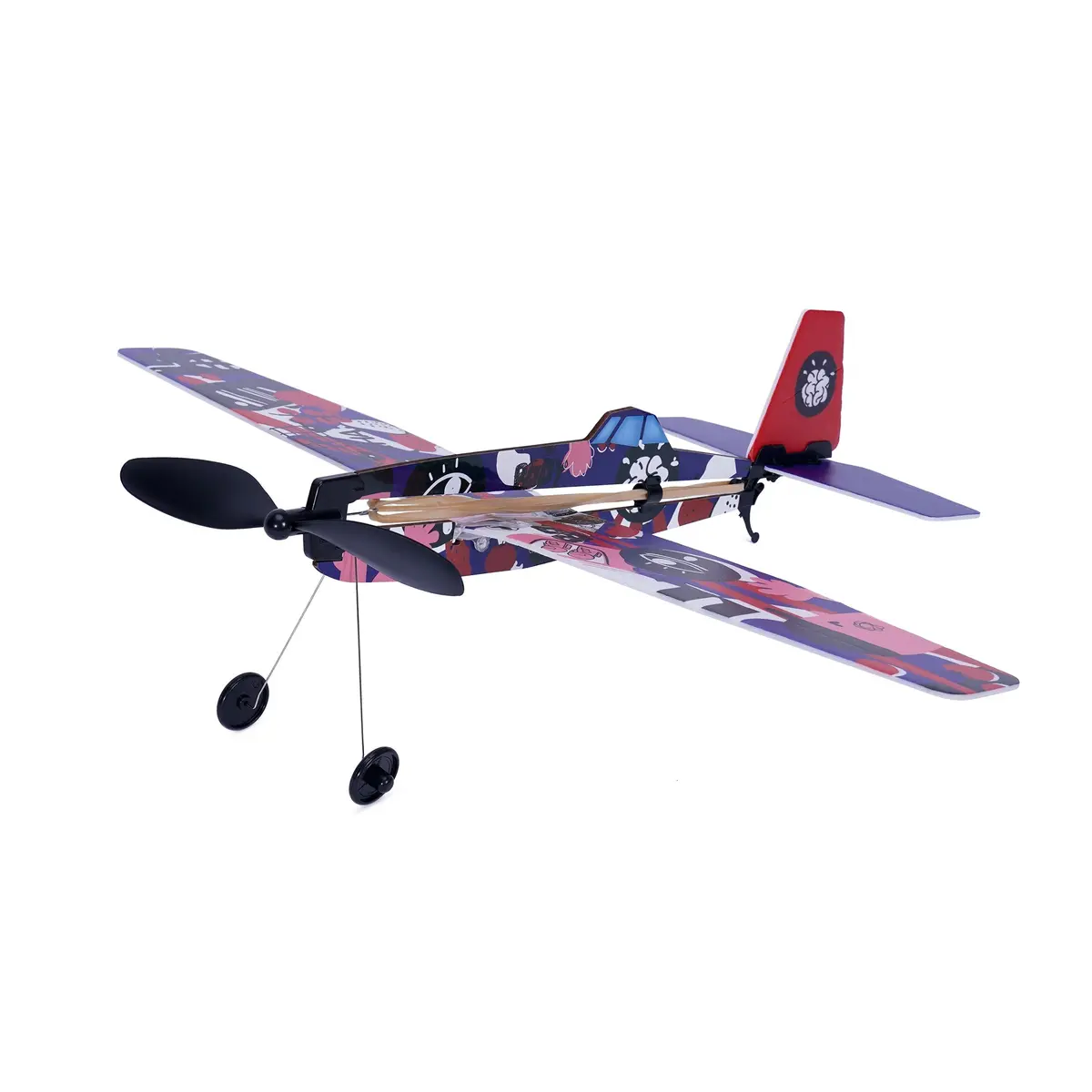 Playstem Airplane Science Rubber Band Powered Low Wing 1