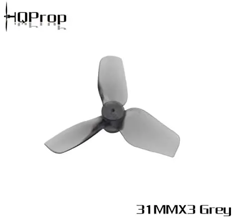 Hq Micro Whoop Prop 31Mmx3 Grey (2Cw+2Ccw)-Poly Carbonate-1Mm Shaft Hqprp31mmgry 1