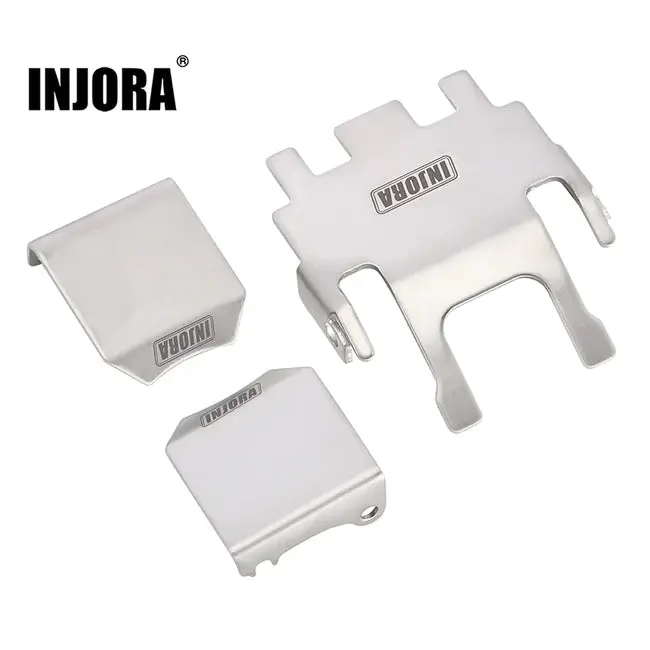Injora Stainless Steel Chassis Armor Skid Plate Axle Protector For 1/18 Trx4m (4M-14) 1