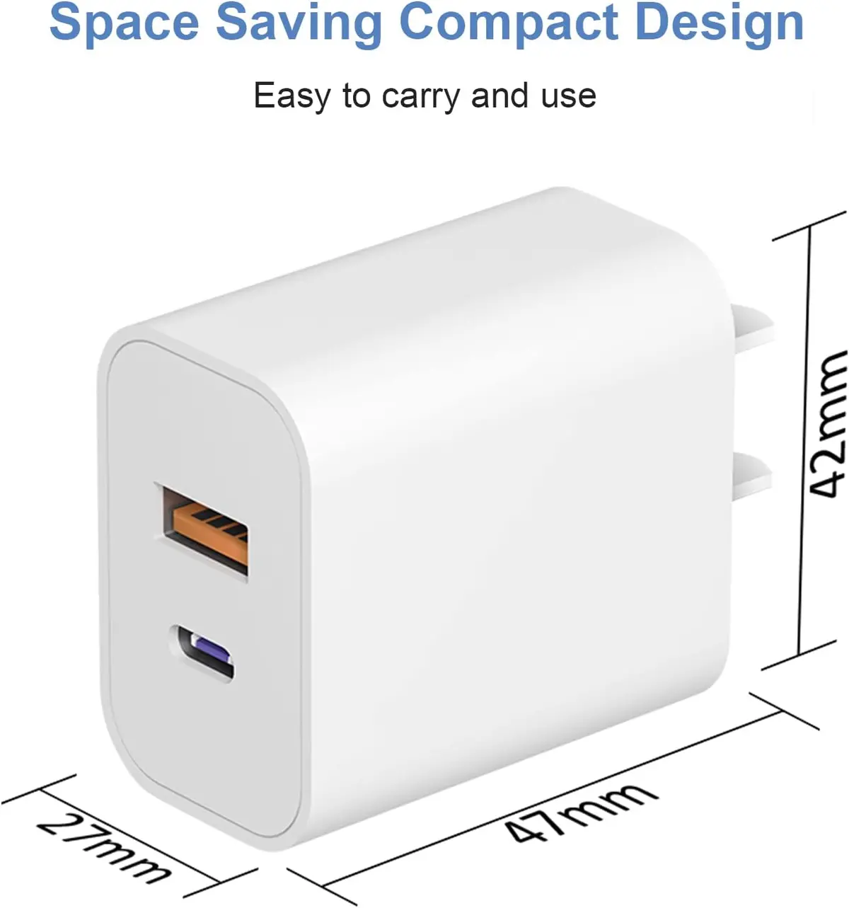 Friendly Hobbies  Usb C Wall Charger【Apple Mfi Certified】 Dual Port Pd Power Adapter Fast Charging Block 1