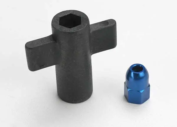 Traxxas Antenna Crimp Nut, Aluminum (Blue-Anodized)/ Antenna Nut Tools (5526) 1