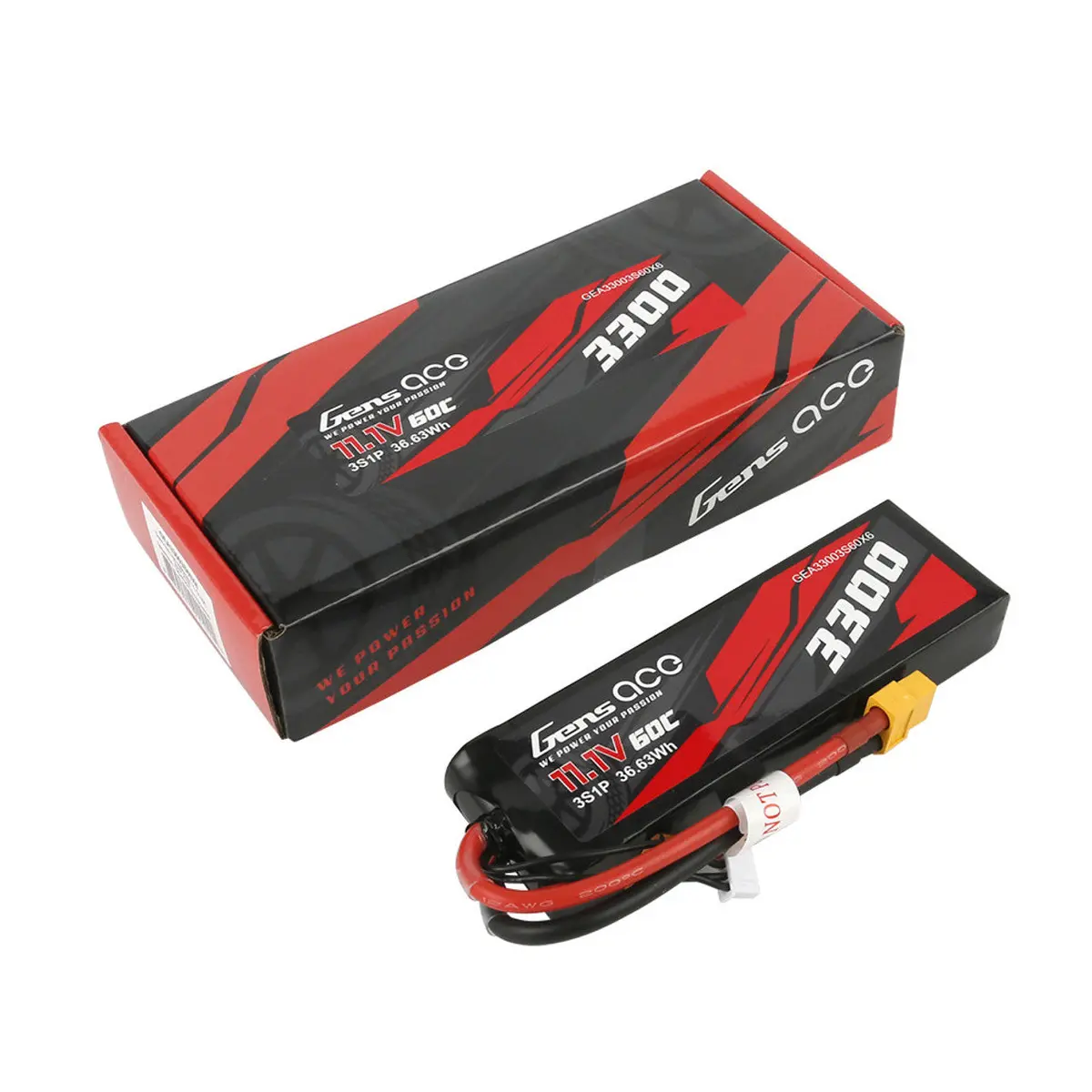 Gens Ace G-Tech 3300Mah 3S 11.1V 60C Lipo Battery Pack With Xt60 Plug(Gea333s60x6gt) 1