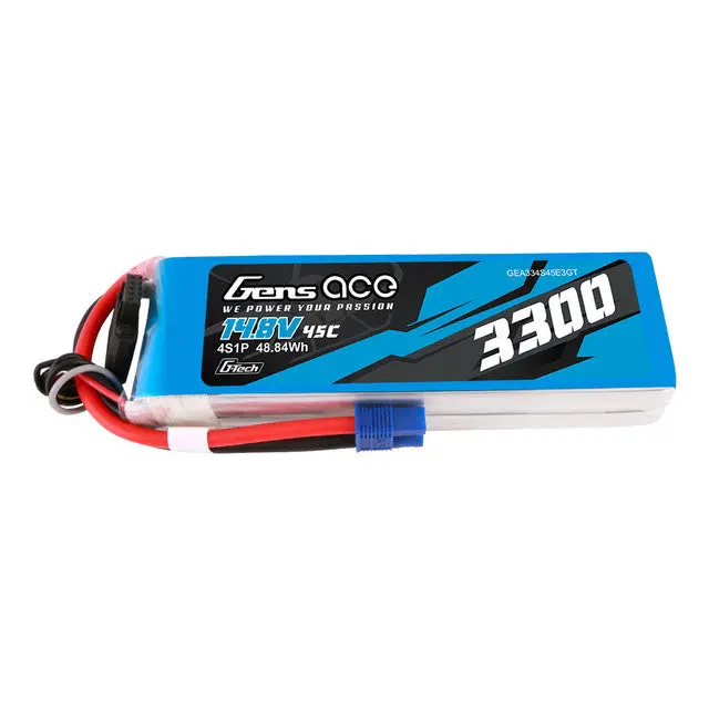 Gens Ace 3300Mah 4S 45C 14.8V G-Tech Lipo Battery Pack With Ec3  (Gea334s45e3gt) 1