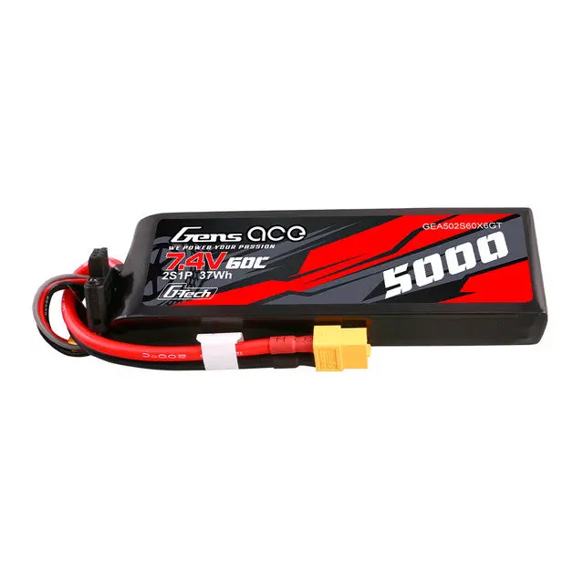 Gens Ace 5000Mah 2S 7.4V 60C Short-Size G-Tech Lipo Battery Pack With Xt60 Plug (Gea502s60x6gt) 1