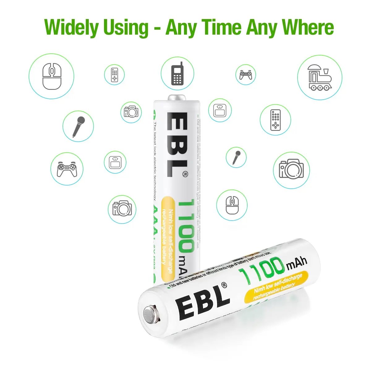Ebl Rechargeable Aaa Batteries 1100Mah Ni-Mh 1
