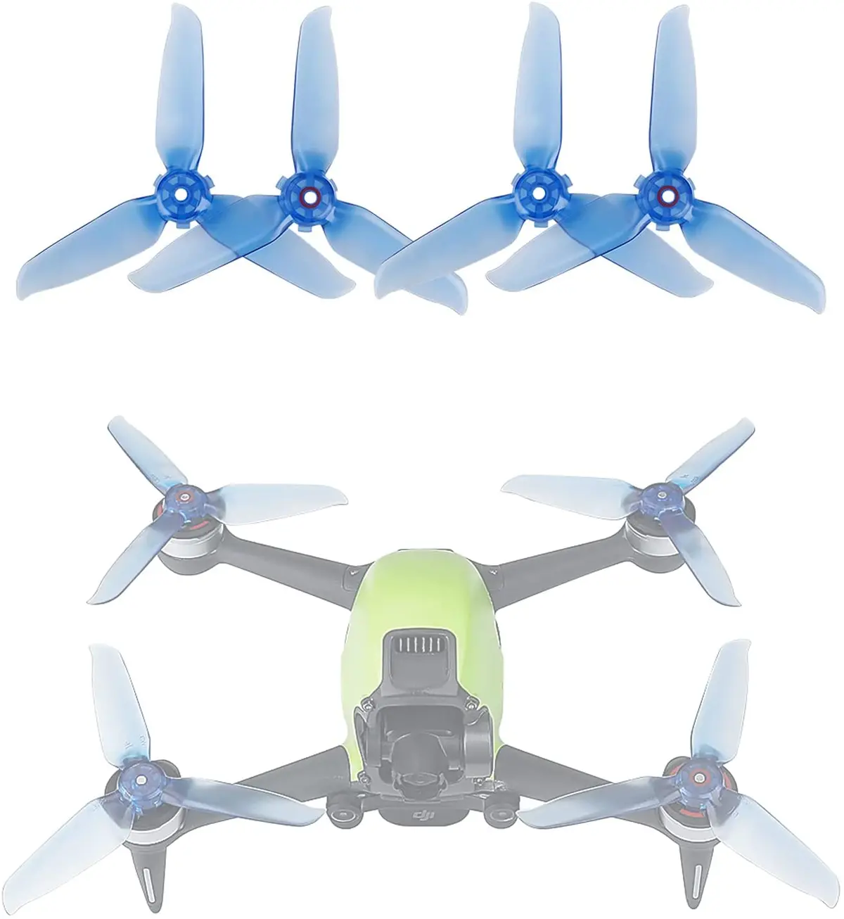 Rcstyle 2Pairs Dji Fpv Drone Propellers With Screws Low Noise Quick Release Compatible With Fpv Drones Blades (Blue) 1
