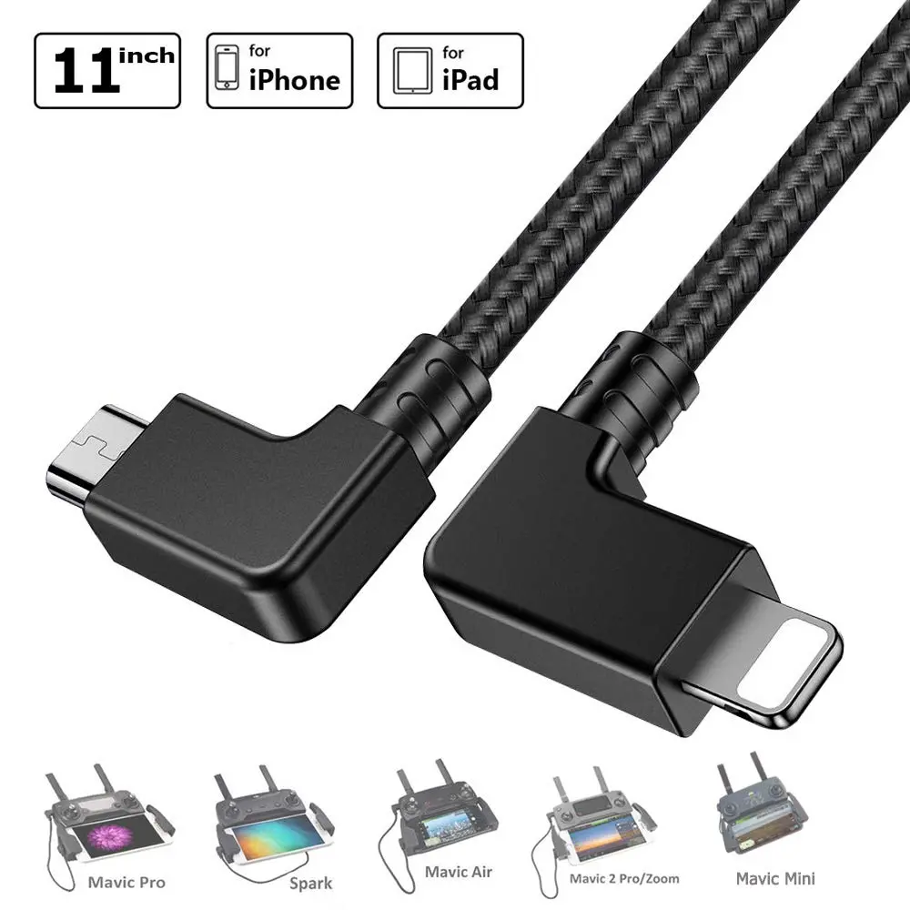 Otg Cable 11.4Inch Nylon Braided Right Angle Connector For Dji 1