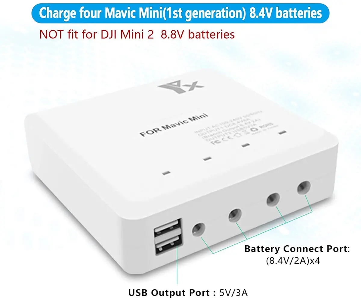 Hanatora 6 In 1 Battery Charger For Dji Mavic Mini Drone And Remote Controller,Rapid Multi Parallel Charging Hub 1
