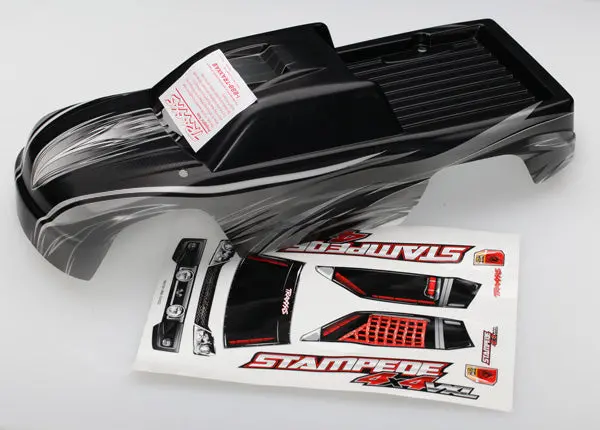 Traxxas Body, Stampede® 4X4 Vxl, Prographix® (Graphics Are Printed, Requires Paint & Final Color Application)/ Decal Sheet (6711X) 1