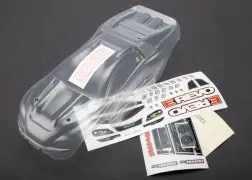Traxxas Body, 1/16 E-Revo® (Clear, Requires Painting)/ Grille And Lights Decal Sheet (7111) 1