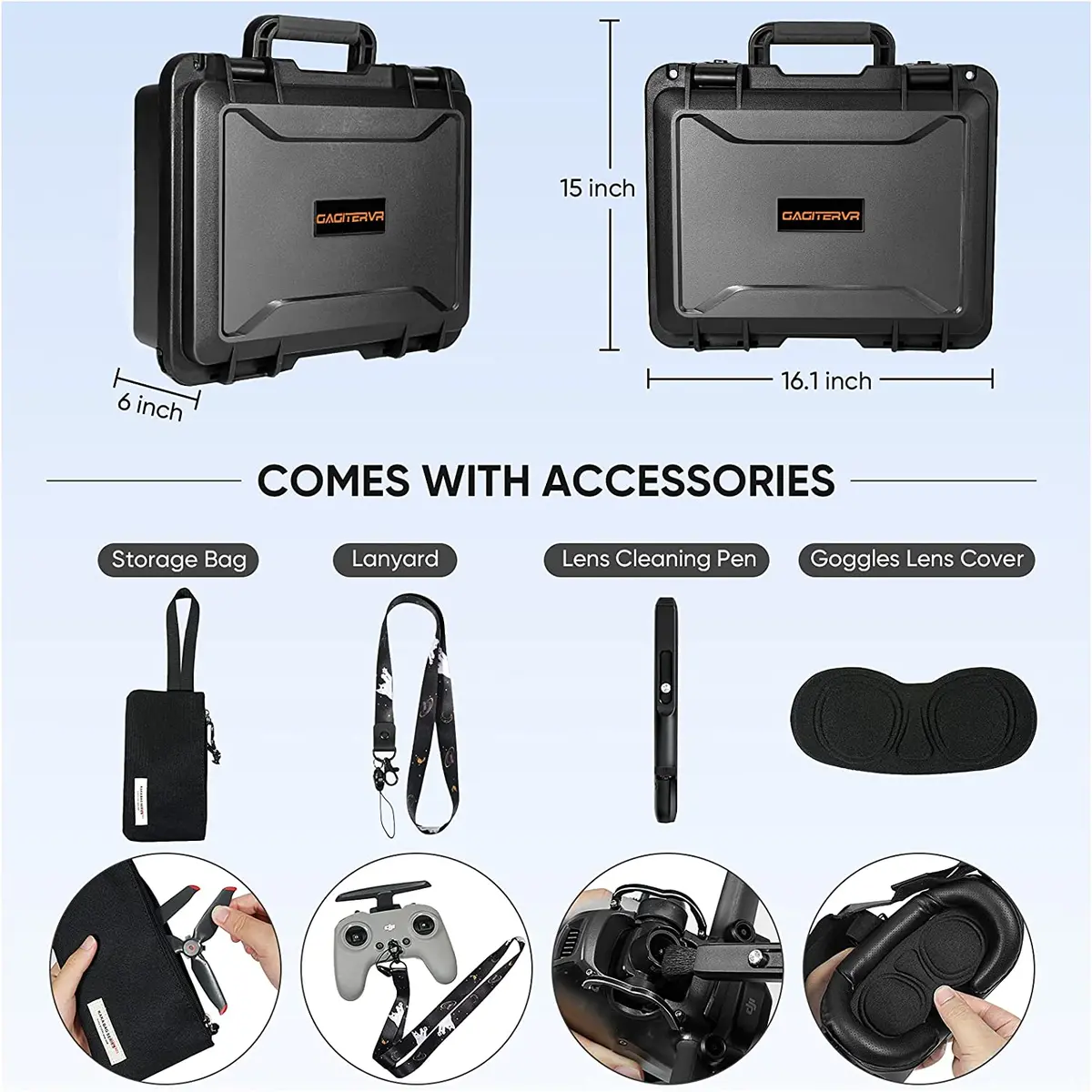 Dji Fpv Drone Case, Gagitervr Waterproof Suitcase For Fpv Combo Fly More And Accessories Safe And Portable 1