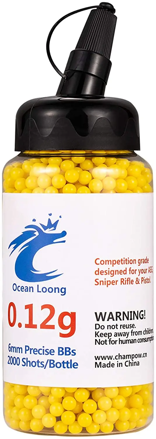 Airsoft Bbs 0.12G 6Mm 2000 Rounds With An Resealable Plastic Bottle& An Easy-Pour Spout,Yellow Airsoft Pellets 1