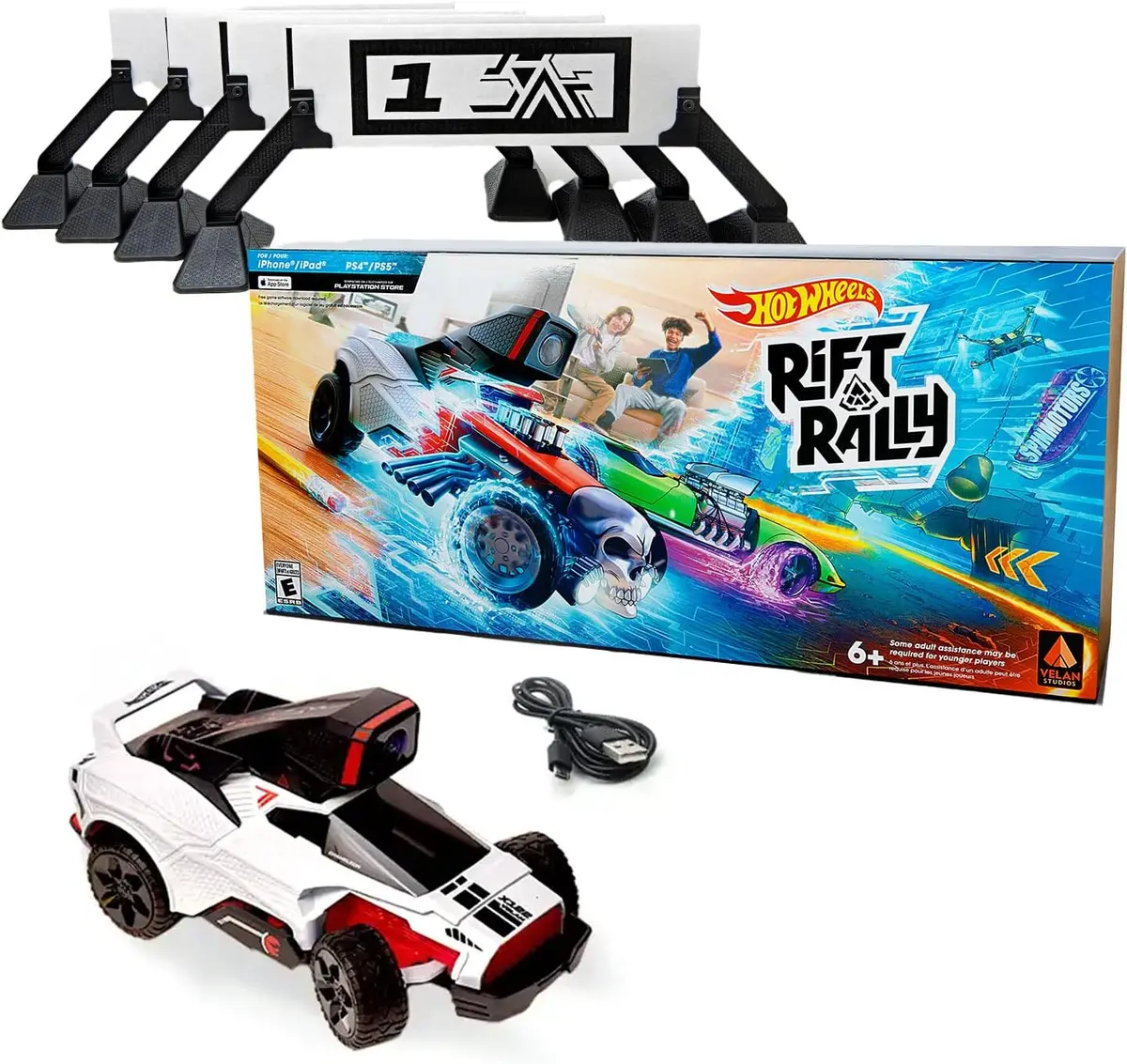 Hot Wheels Rift Rally - Mixed Reality Driving Game - 140+ Legendary Hot Wheels - Multiple Game Modes - Customizable In-Home Track - For Ps 4/5, Iphone, Ipad (Chameleon Rc Supercar Standard Edition) 1