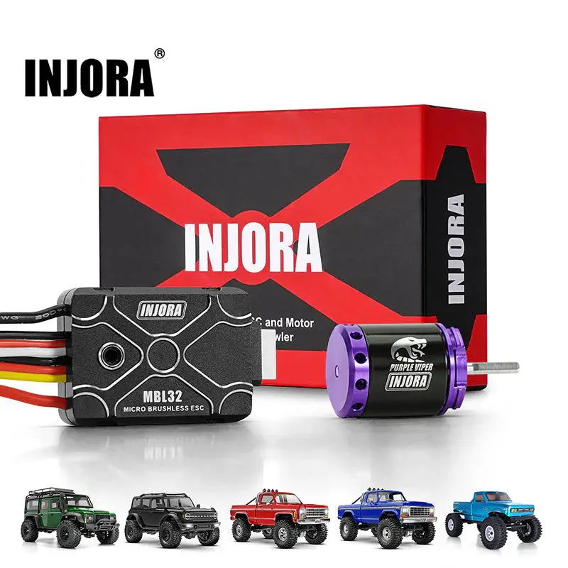 Injora: Micro Brushless Mbl32 Esc & 1621 Purple Viper Motor Combo For 1/18 Trx4m Ascent18 (Mbl32-1621) 1
