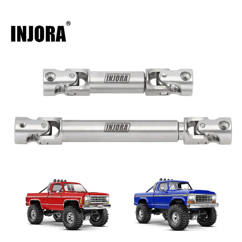 Injora: Stainless Steel Drive Shafts For 1/18 Rc Crawler Trx4m High Trail K10 F150 (4M-72Sr) 1