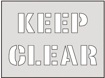 Keep Clear Industrial Floor Stencil 1