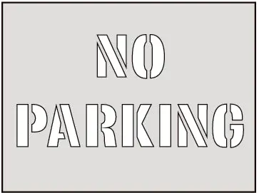 No Parking Road Marking Stencil 1