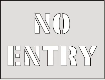 No Entry Floor Marking Spray Paint Stencil 1