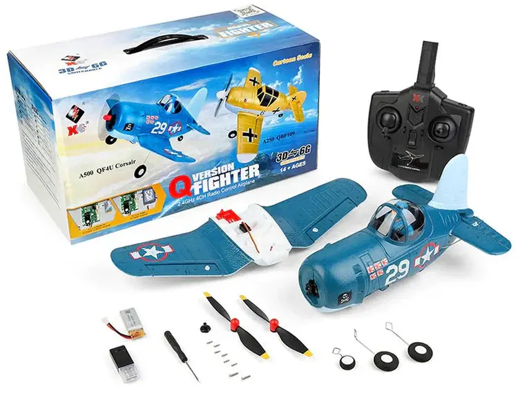 Rc-Pro Planes: A250/A500 3D/6G 4Ch R/C Q-Type F4u Corsair Brushed 1