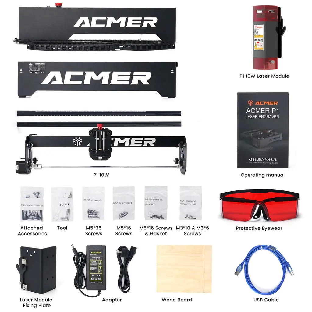 Acmer P1 10W Laser Engraver Cutting Machine (B0cb14sxl6) As-Is 1