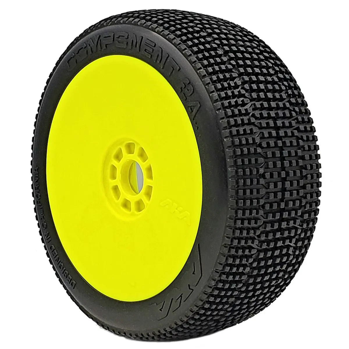 1/8 2Ab Medium Long Wear Pre-Mounted Tires, Yellow Evo Wheels Buggy (Aka14032zry) 1