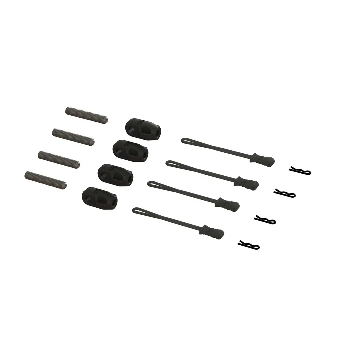Arrma Brace Rod Ends With Pins And Retainers (4) (Ara320477) 1