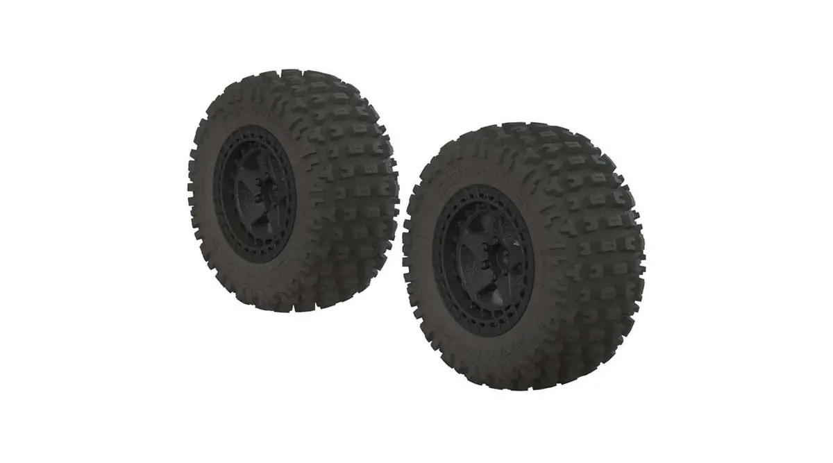 Arrma (Ar550042) 1/10 Dboots Fortress Sc 2.2/3.0 Pre-Mounted Tires, 14Mm Hex, Black (2) (Arac9630) 1