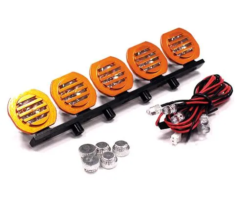 Integy Billet Machined Alloy Roof Top Spot Led (5) Light Set (C23540orange) 1