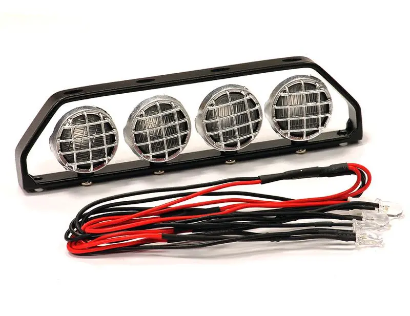 Integy Realistic Roof Top Spot Light Set(4)Led With Adjustable Housing For 1/10 1/8 1/5 (C24140black) 1