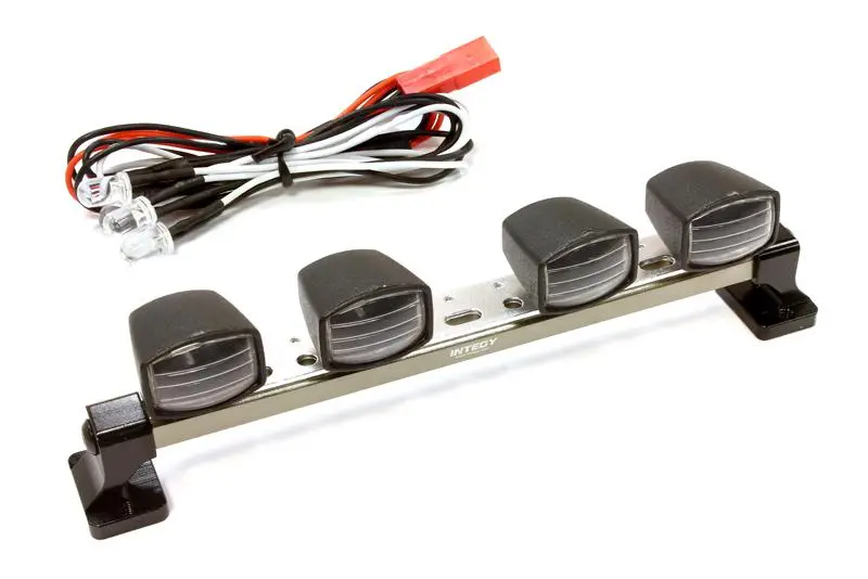 Integy Realistic Roof Top Spot Led (4) Light Set 124Mm Wide For 1/10 Off-Road Vehicles (C25496gun) 1