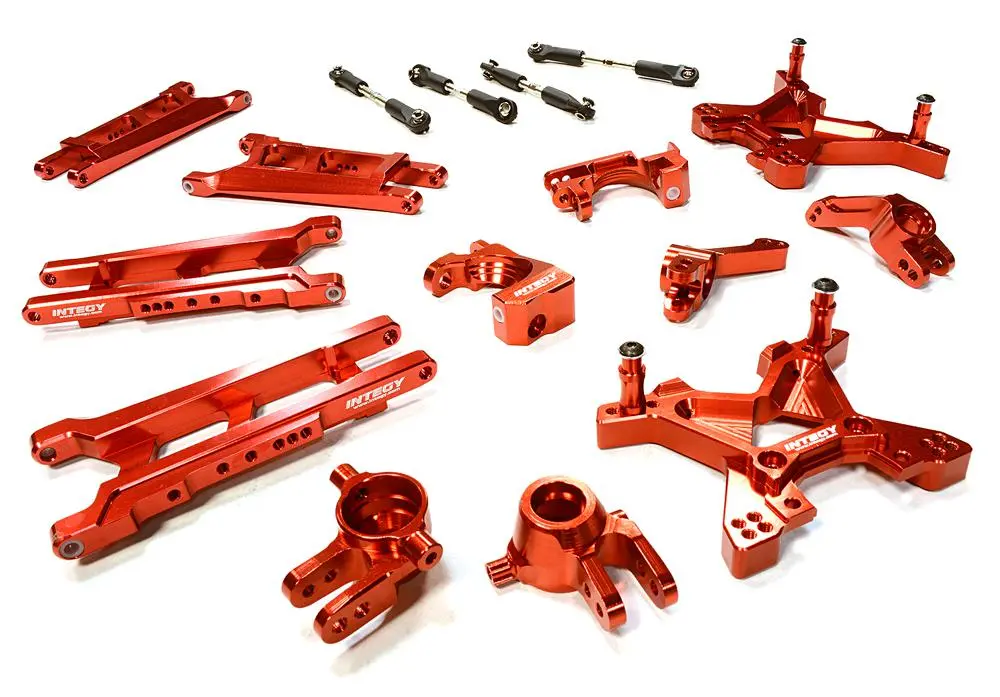 Integy Billet Machined T3 Suspension Kit For 1/10 Stampede 4X4 & Slash 4X4 (Non-Lcg) (C26319red) 1