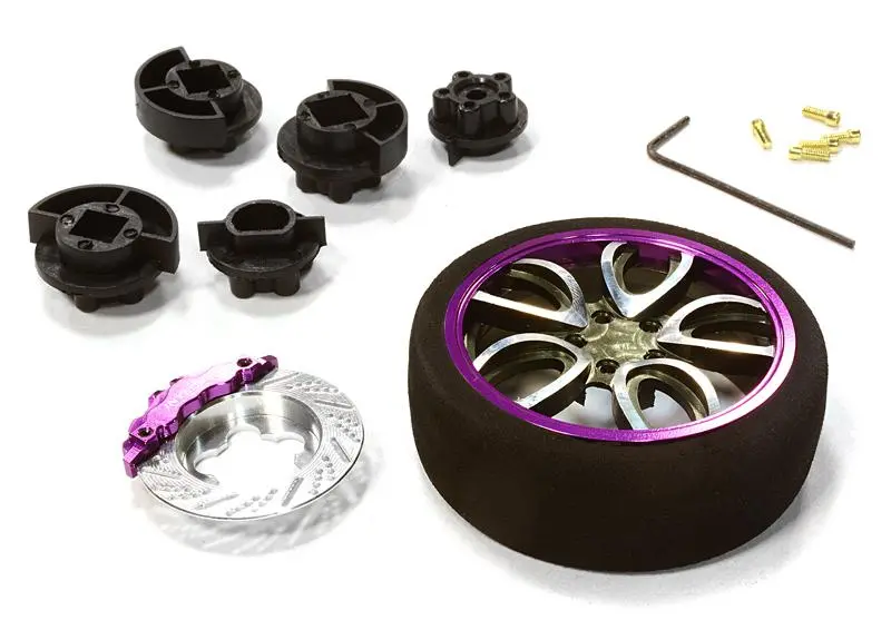 Integy V10 Spoke Steering Wheel Set For Most Hpi, Futaba, Airtronics, Hitec & Ko (C26404gunpurple) 1