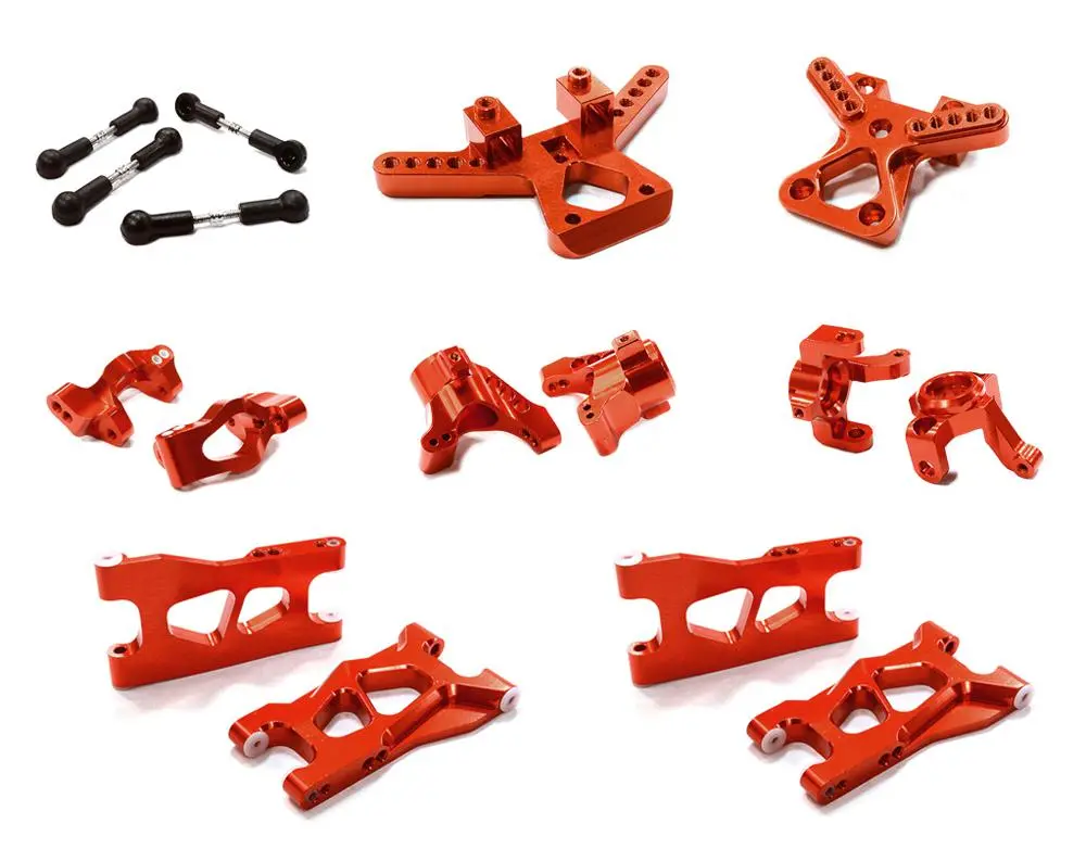 Integy Billet Machined Suspension Kit For Traxxas Latrax Teton 1/18 Monster Truck (C26508red) 1