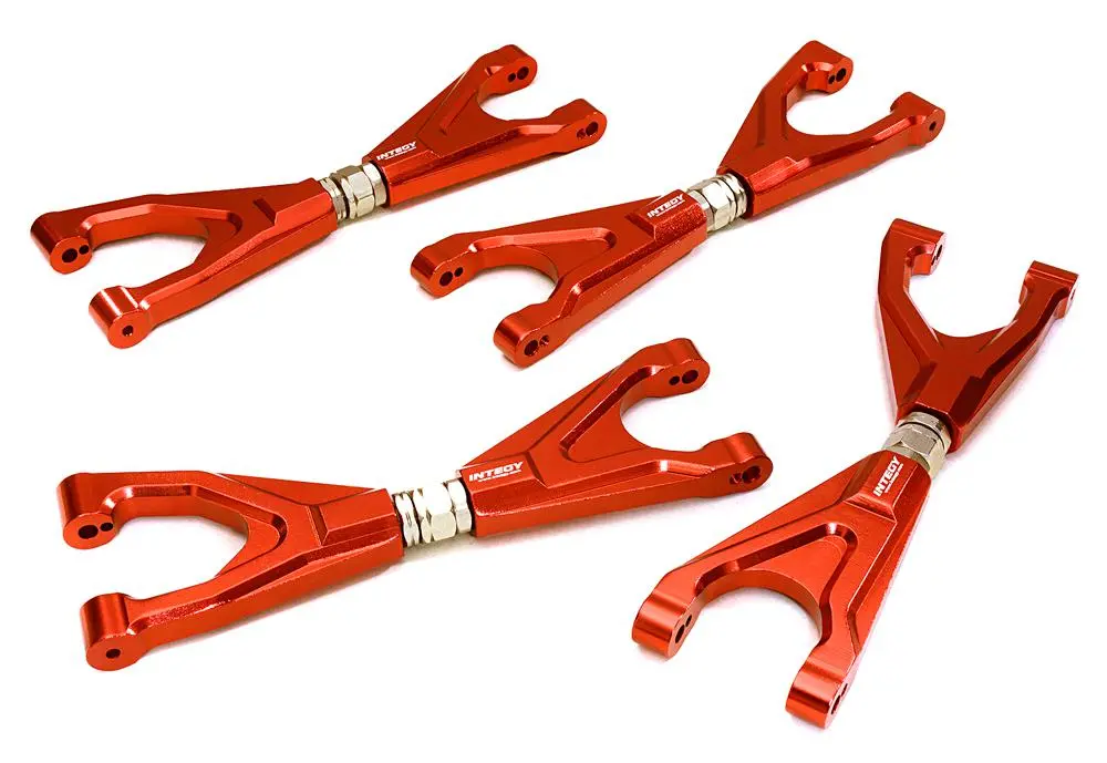 Integy Billet Machined Adjustable Upper Suspension Arms (4) For Traxxas X-Maxx 4X4 (C27194red) 1