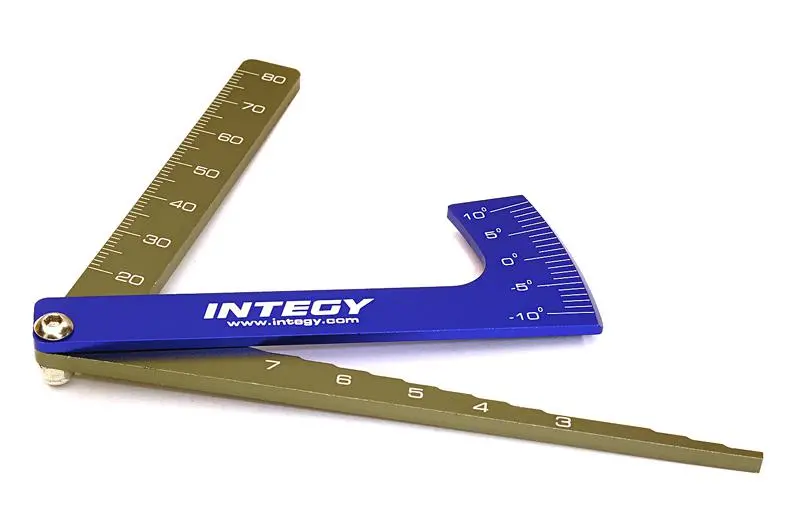 Integy Aluminum Alloy Ruler, Ride Height 1.5-To-7.0Mm& Camber Gauge For 1/10 Tc & Drift (C27287blue) 1